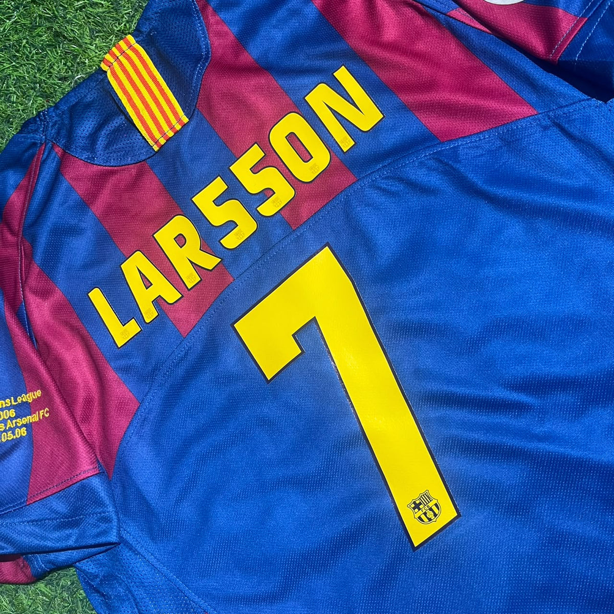Sebastian Larsson Barcelona 2006 Finale Kinder Retro Kurzarm-Fußballtrikot