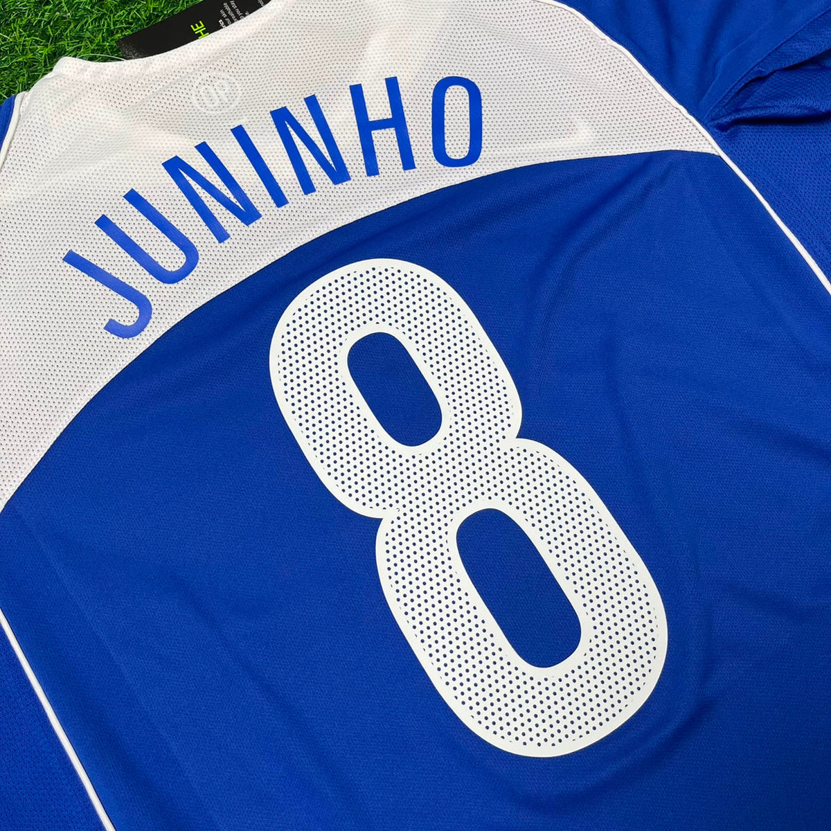 Maillot de football rétro bleu Brésil 2004 Juninho Pernambucano
