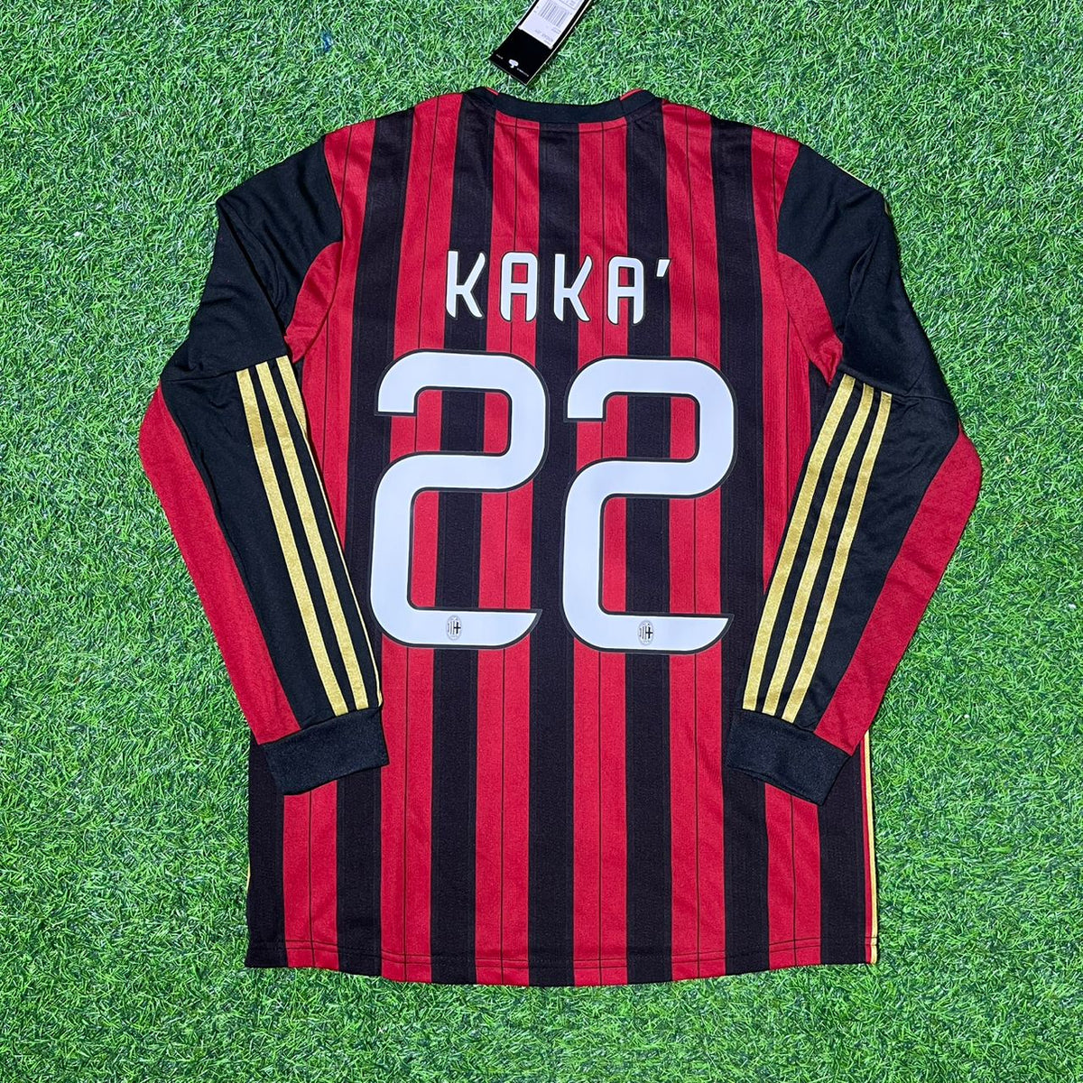 Kaká AC Milan 2013/14 Long Sleeve Home Retro Football Jersey Kit