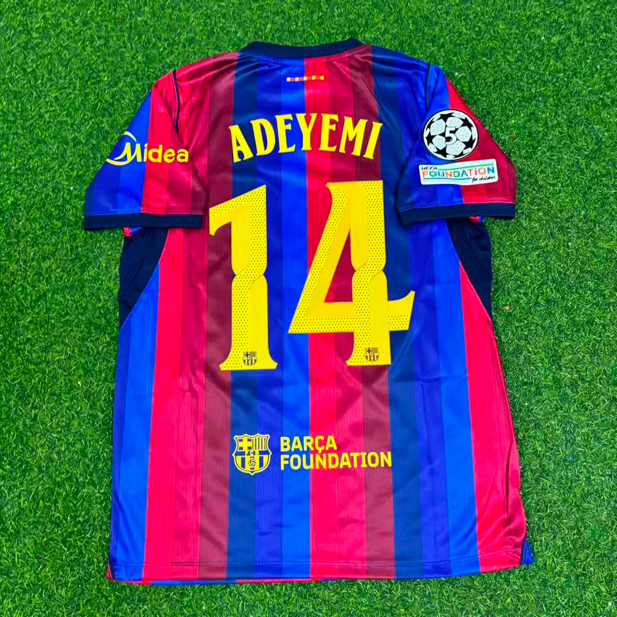 Karim Adeyemi #14 Barcelona 2027 New Season Champions League Patch Home Jersey Trikot Maillot Soccer Shirt