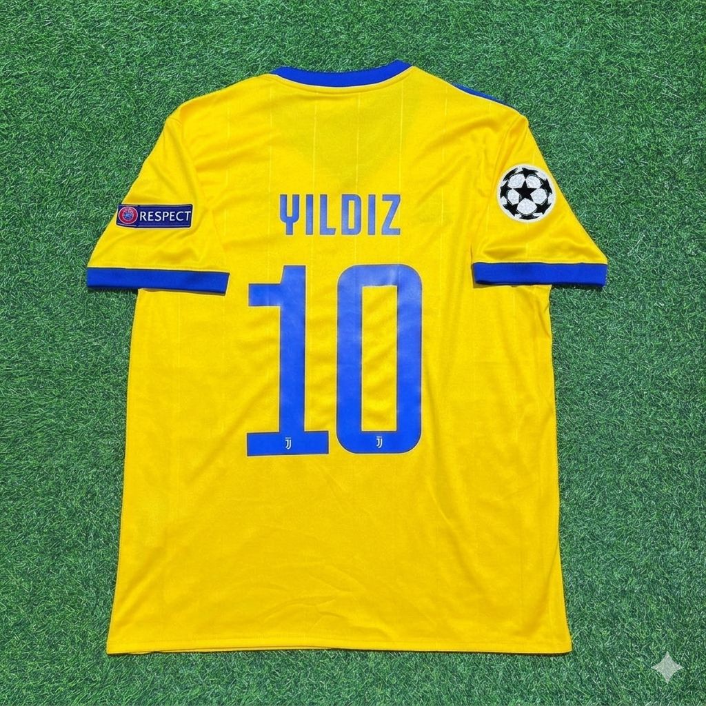 Kenan Yildiz Juventus Gelbes Retro-Fußballtrikot