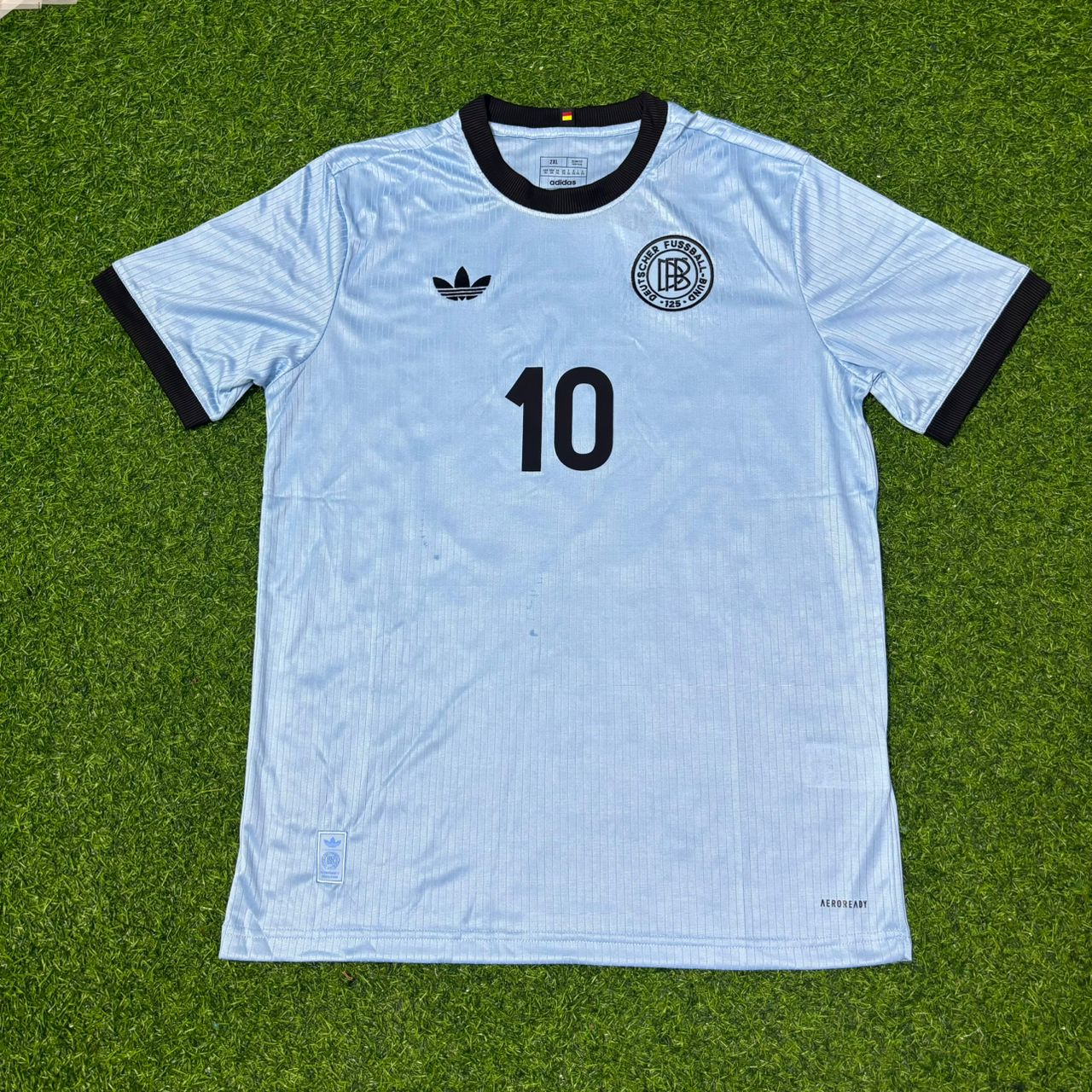 Uli Hoeness Germany 125th Year Special Clear Blue Retro Football Jersey
