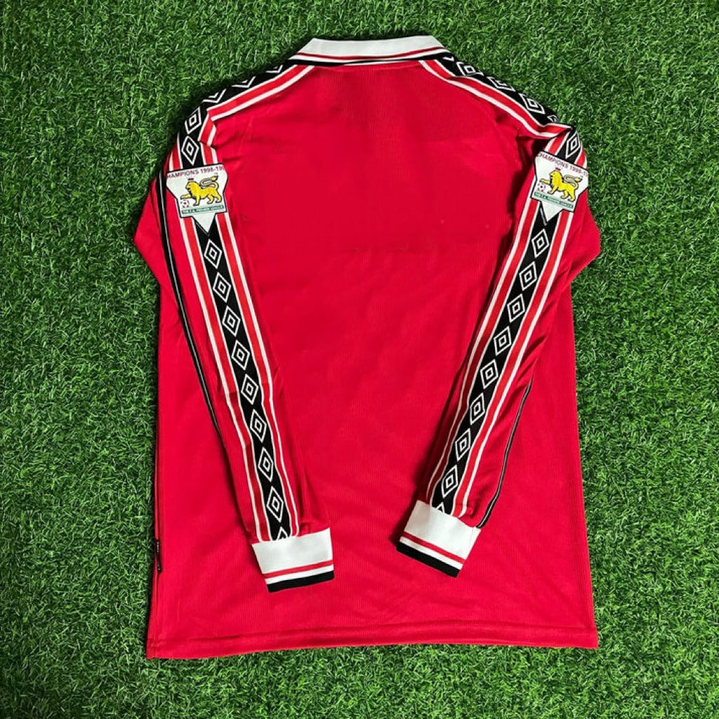 Camiseta roja de manga larga del Manchester United 1999 Trikot Maillot