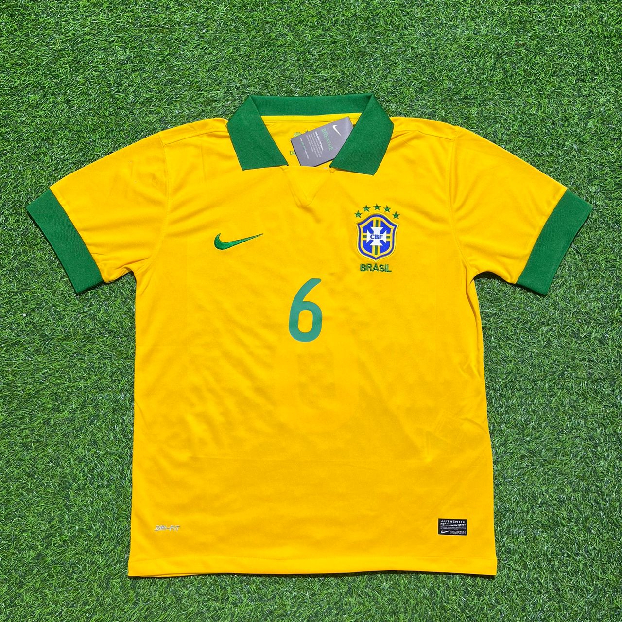 Marcelo #6 Brasilien WM 2014 Heim Retro Gelbes Trikot
