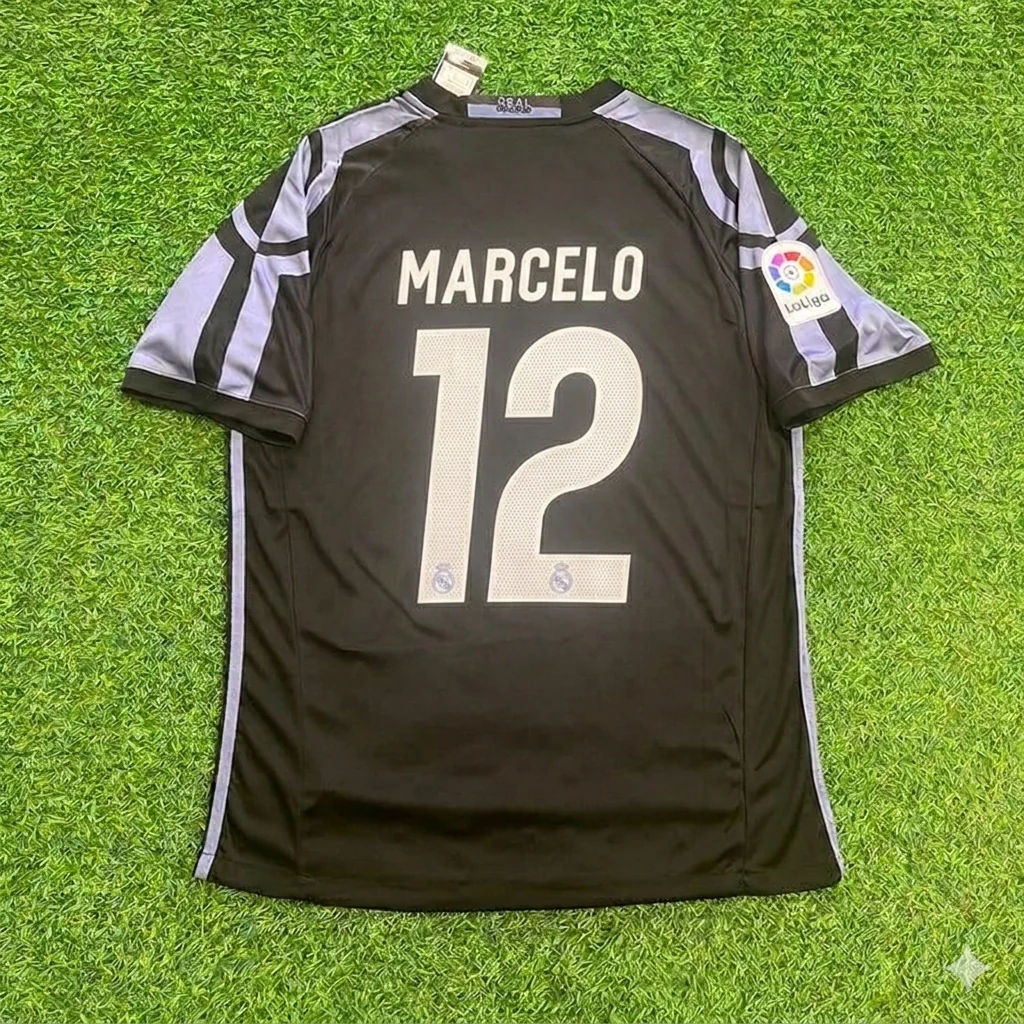 Marcelo 12- Real Madrid 2016 Black Retro Football Jersey