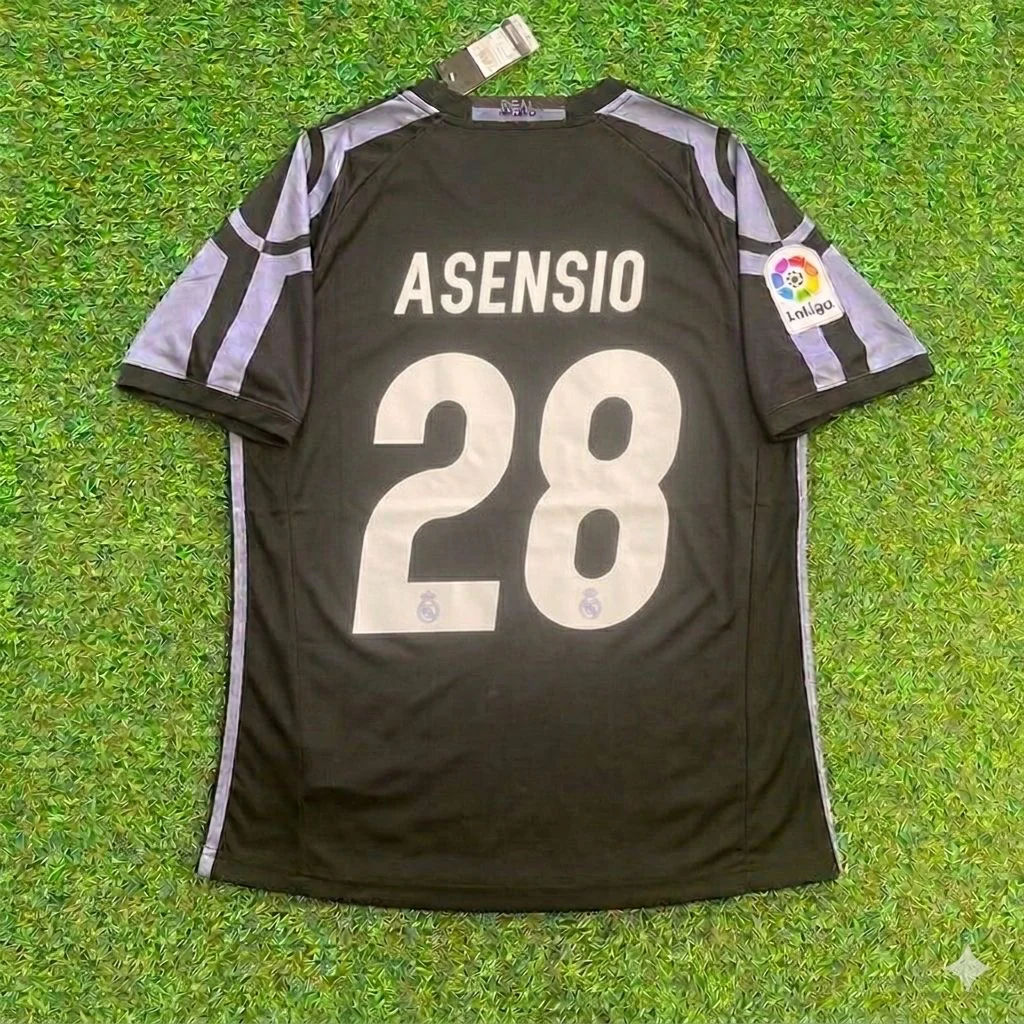 Marco Asensio 28- Real Madrid 2016 Black Retro Football Jersey