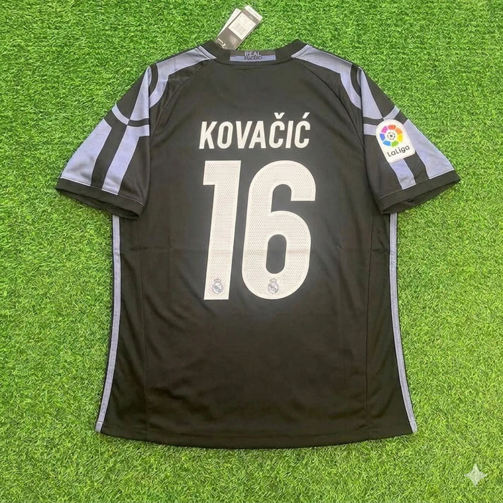 Mateo Kovačić 16- Real Madrid 2016 Black Retro Football Jersey
