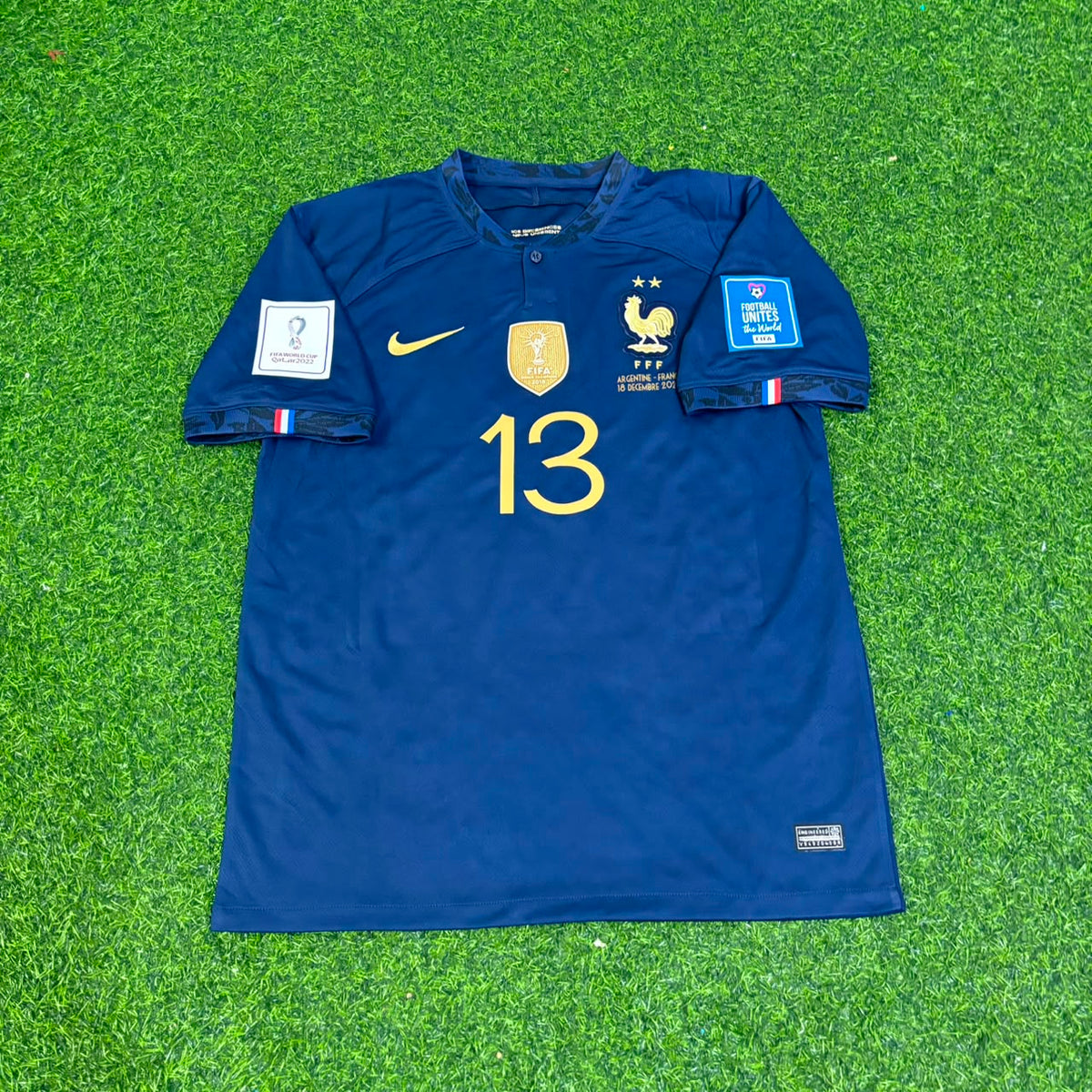 N'Golo Kante France 2022 World Cup Final Retro Jersey Maillot Trikot Soccer Shirt