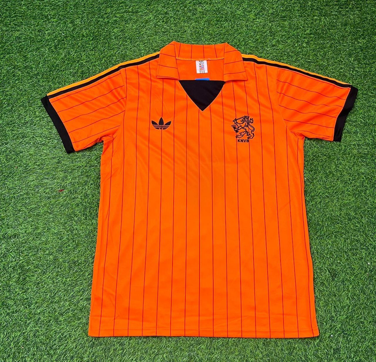 Netherlands Marc Overmars Retro Home Football Jersey back view