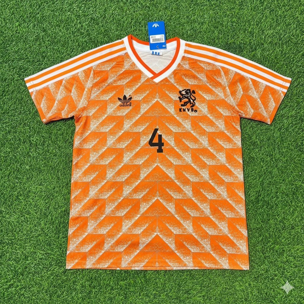 Netherlands 1988 Ronald Koeman Retro Home Football Jersey back view