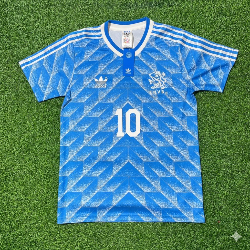 Netherlands Memphis Depay Retro Football Jersey back view