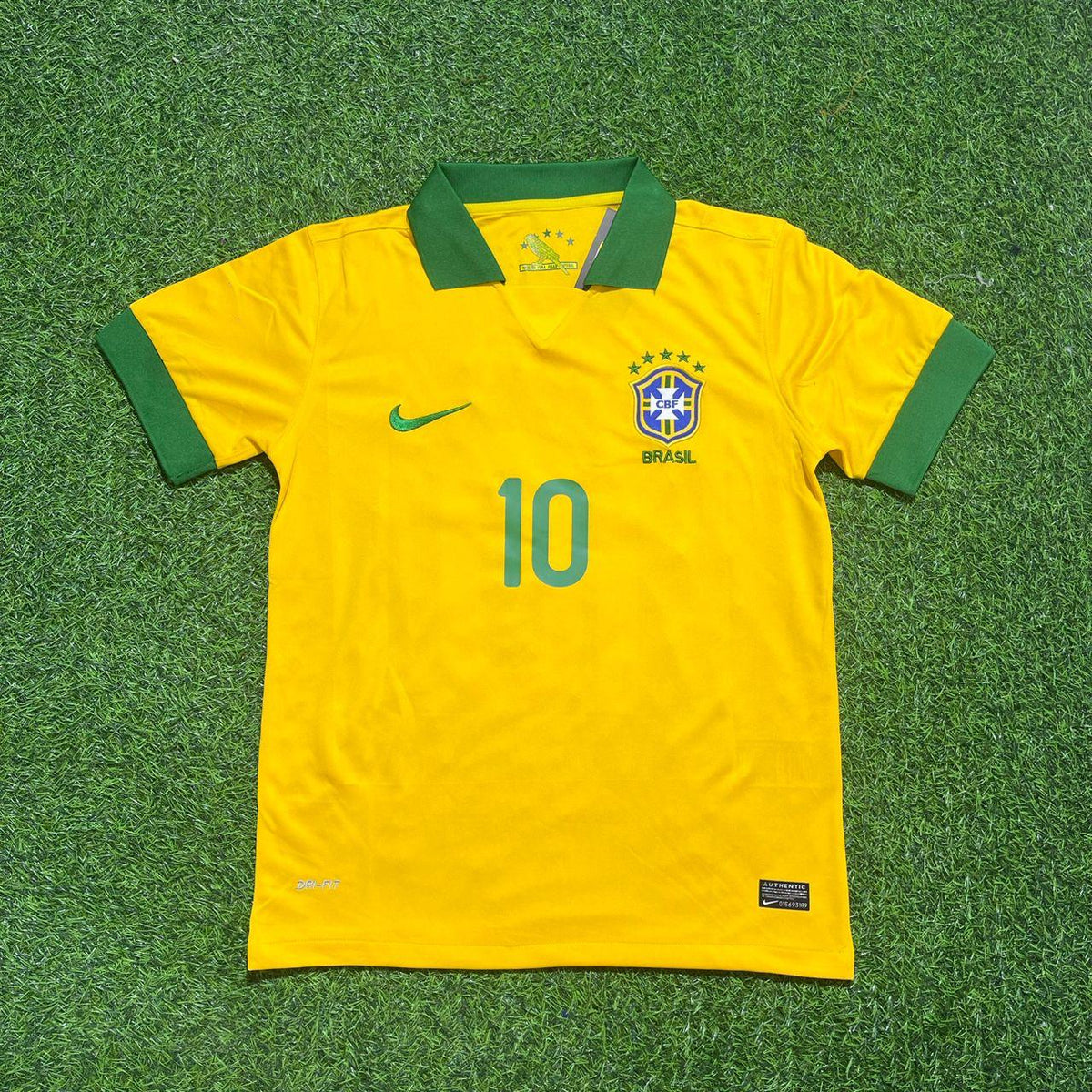 Ensemble maillot de football rétro Brésil 2014 Neymar Jr. 10