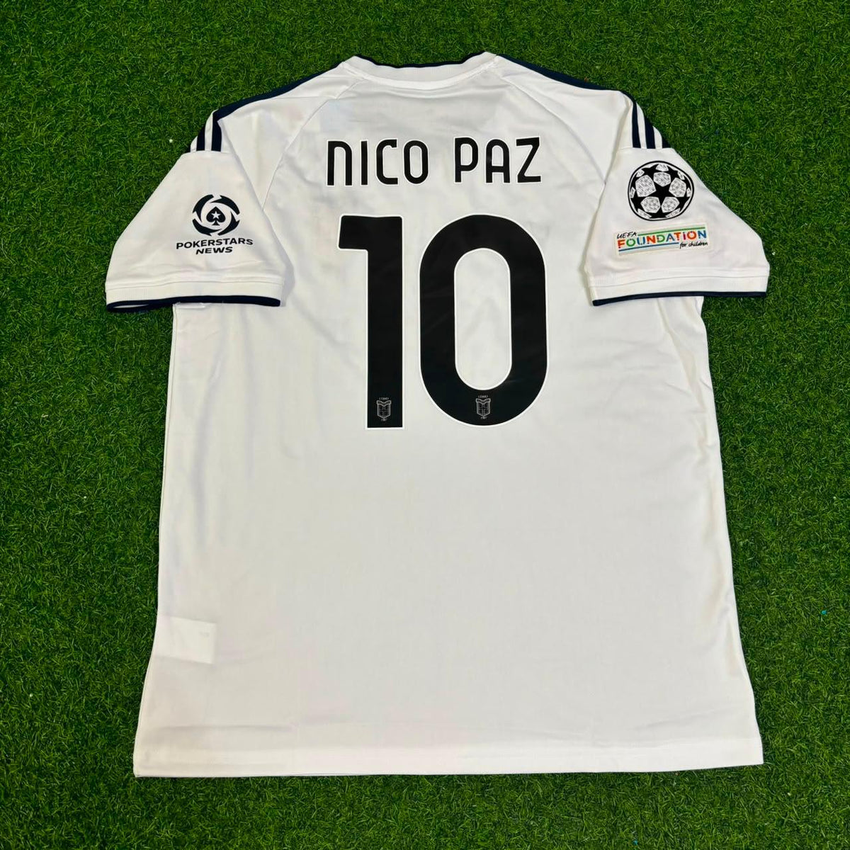 Maillot de football extérieur Nico Paz Como 2027 avec écusson de la Ligue des champions, nouvelle saison