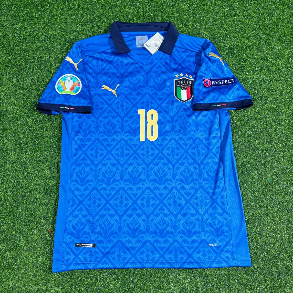 Nicolò Barella #18 Italien EM 2020 Finale Retro Fußballtrikot – | Trikot | Maillot Soccer Shirt