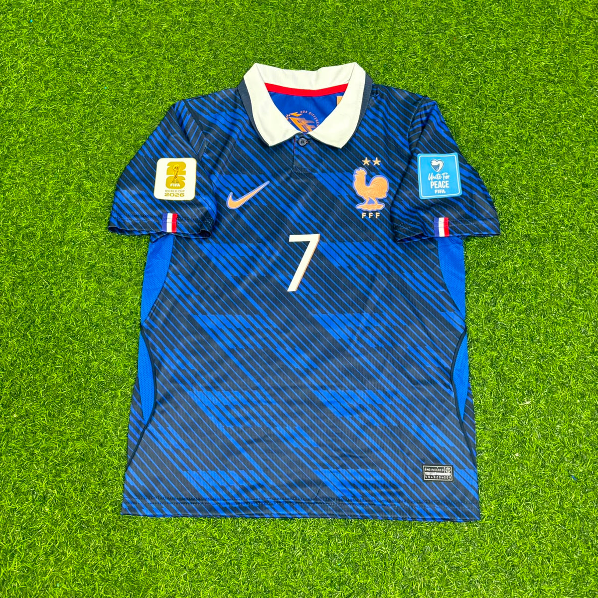 Ousmane Dembélé #7 France 2026 World Cup Kids Home Blue Football Jersey Kit