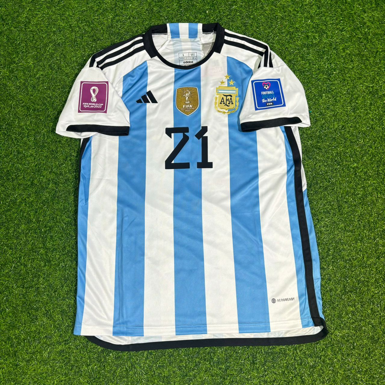 Paulo Dybala #21 Argentinien 2022 Katar-Weltmeister Heimtrikot