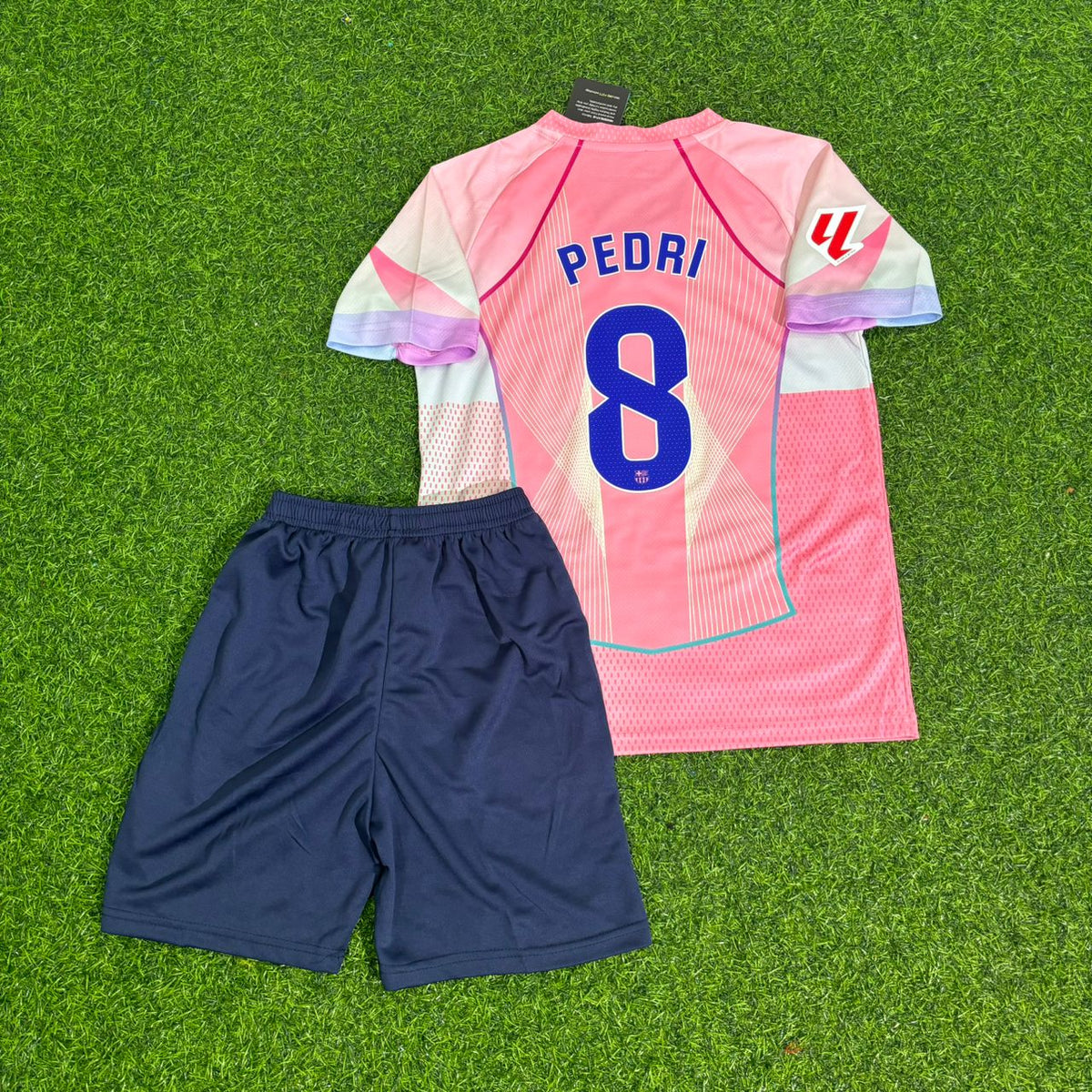 Pedri Barcelona 2026 Pink Kinder Fußballtrikot Set Neue Saison