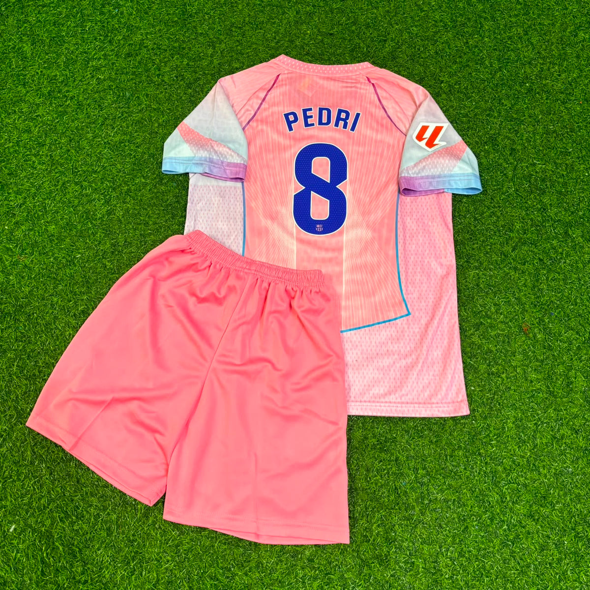 Pedri Barcelona Home Pink New Season 2027 Kids Jersey Trikot Maillot Soccer Shirt