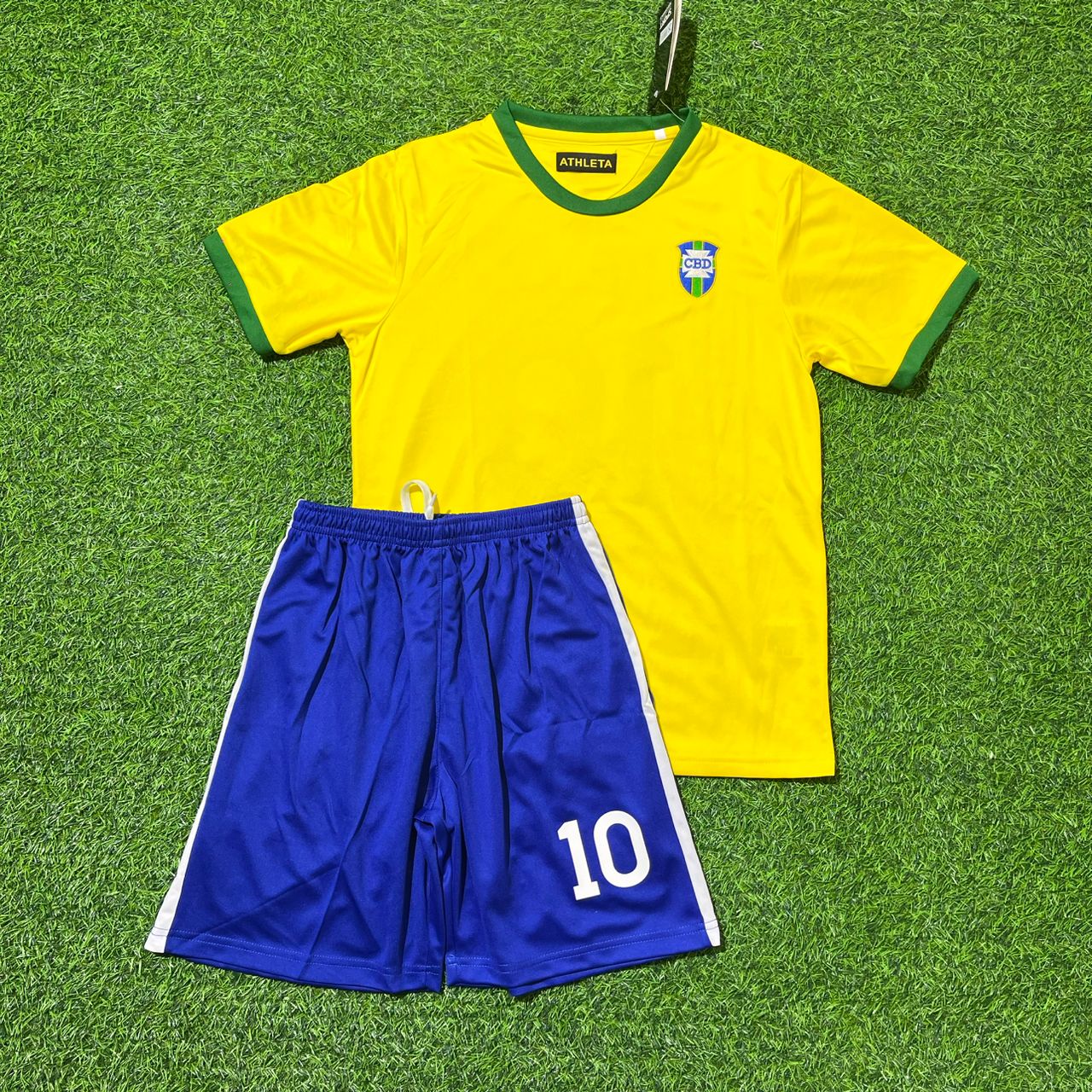 Pelé Brasil Weltmeisterschaft Kinder Retro-Fußballtrikot-Set