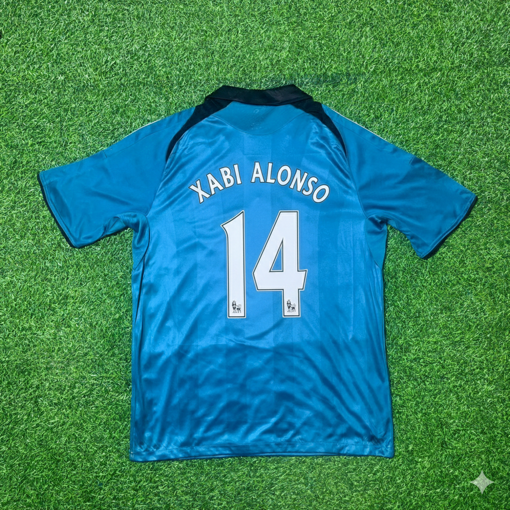 Xabi Alonso Liverpool 2008–2009 Green Retro Football Jersey Kit