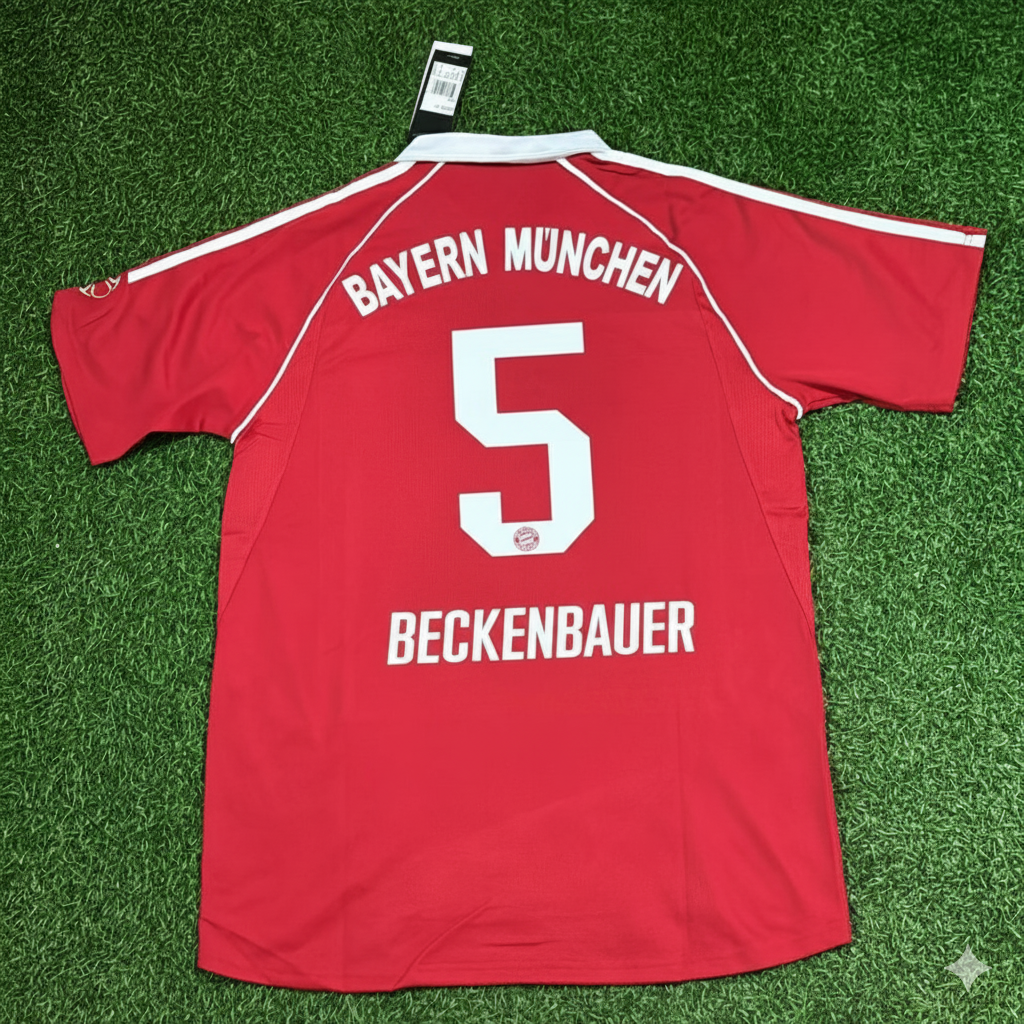 Tenue de football rétro rouge Franz Beckenbauer Bayern Munich