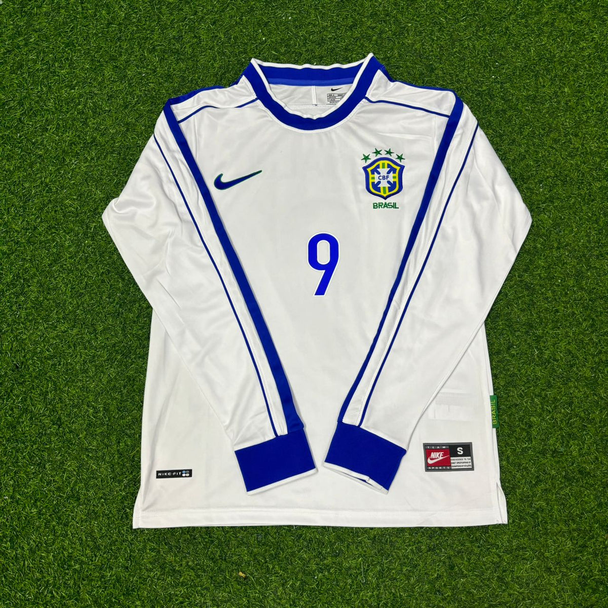Ronaldo Nazário Brasilien WM 1998 Langarm Retro Fußballtrikot