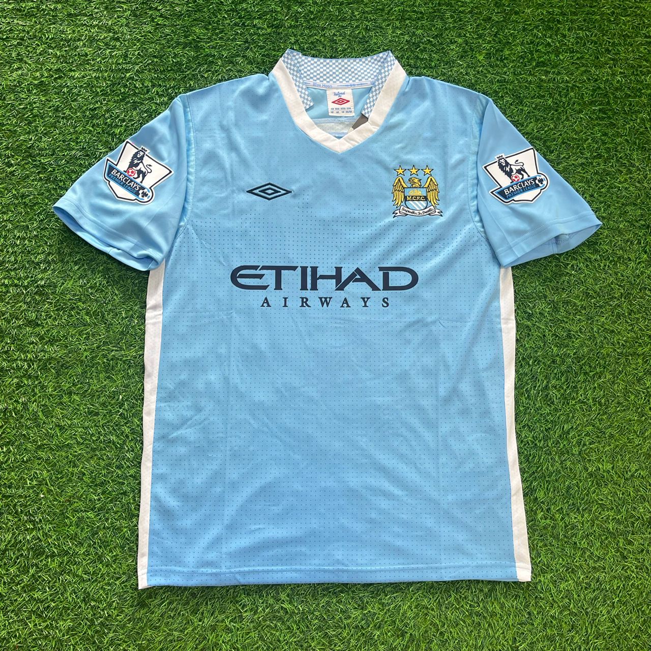 Sergio Agüero Manchester City 2011/2012 Heim-Retro-Fußballtrikot