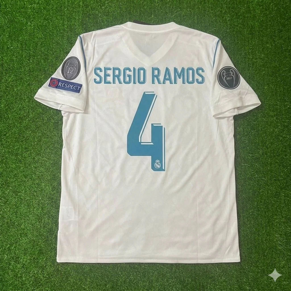 Sergio Ramos 4- Madrid 2018 Final Jersey Trikot Maillot Soccer Shirt