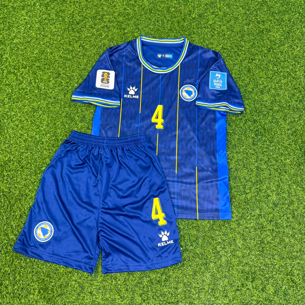 Tarik Muharemovic Bosnien und Herzegowina WM 2026 Kinder Fußballtrikot Blau