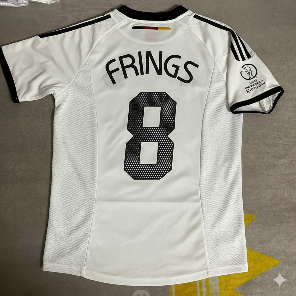 Torsten Frings Allemagne Deutschland Coupe du Monde 2002 Japon Corée Maillot Rétro Blanc Trikot