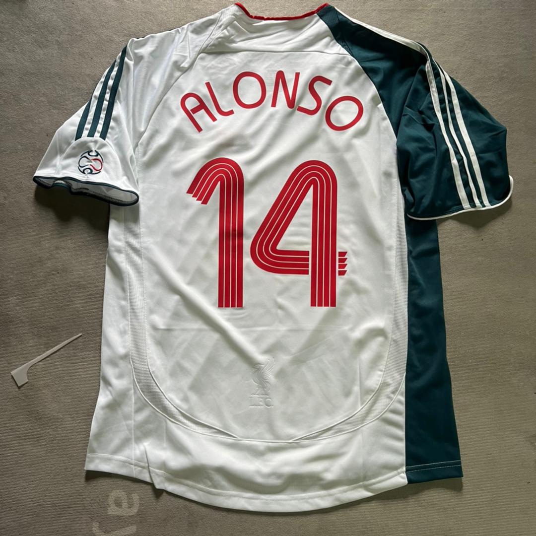Xabi Alonso Liverpool 2006 2007 Weißes Retro-Trikot