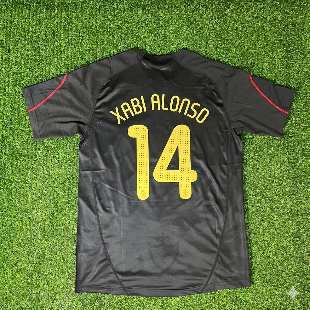 Xabi Alonso – Camiseta retro negra del Liverpool 2009-10 – | Trikot | Camiseta de fútbol