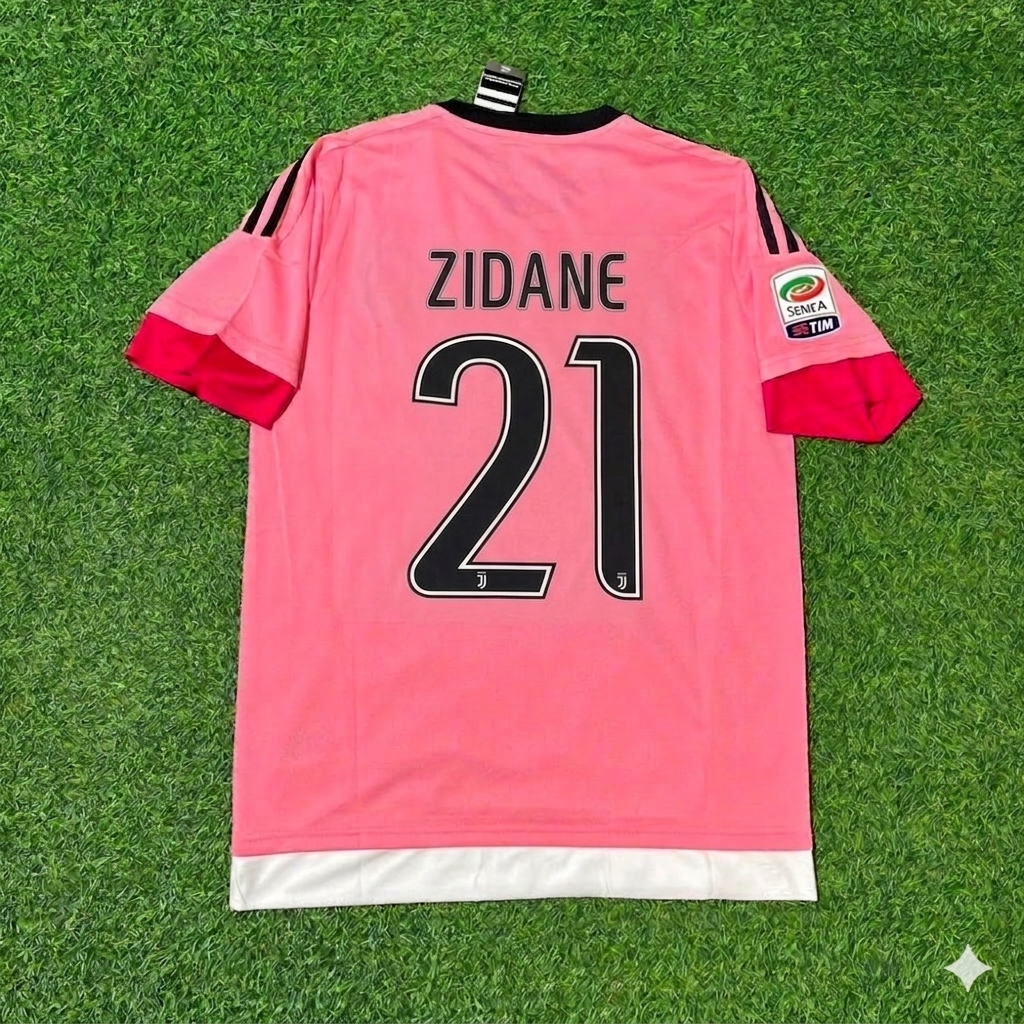 Zinedine Zidane Juventus Retro Pink Trikot