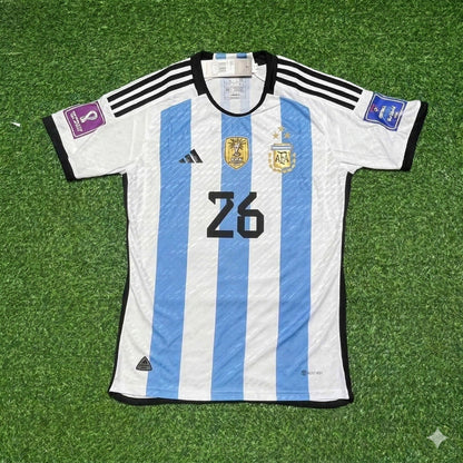Nahuel Molina 26- Argentinien 2022 Katar Weltmeister Heimtrikot Maillot Trikot Maglia Fußballtrikot