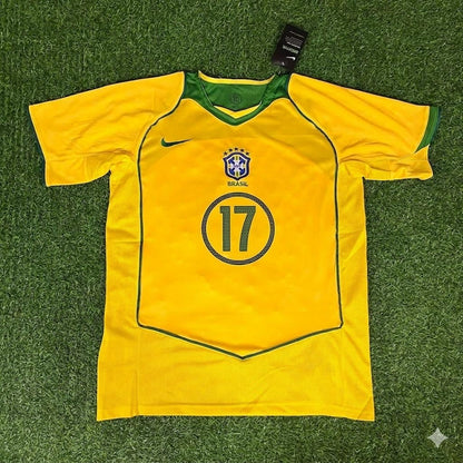 Gilberto Silva 17– Brazil 2004–2006 Retro Kit Jersey – | Trikot | Maillot Soccer Shirt