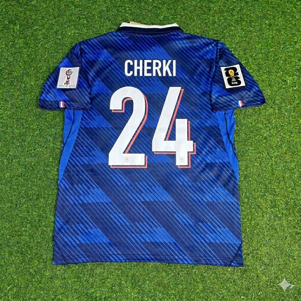 Rayan Cherki 24-France Home 2026 World Cup Blue Football Jersey