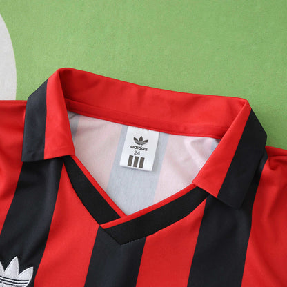 A.C. Milan 1990-1991 Season Retro Home Kids Football Jersey Trikot Maillot