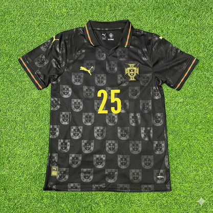 Nuno Mendes Portugal 2025/26 New Season Black Football Jersey Kit