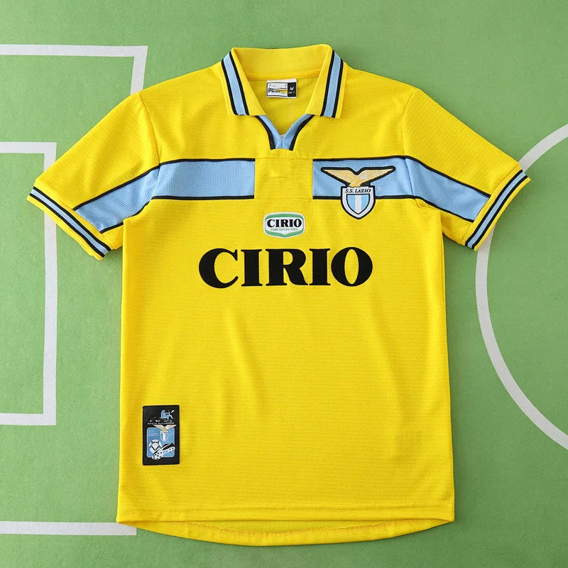 Lazio 98/99 Season Away Yellow Retro Jersey Trikot Soccer Shirt