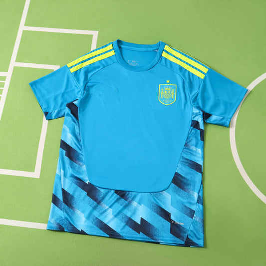 Camiseta de fútbol especial azul de portero de España para el Mundial 2026