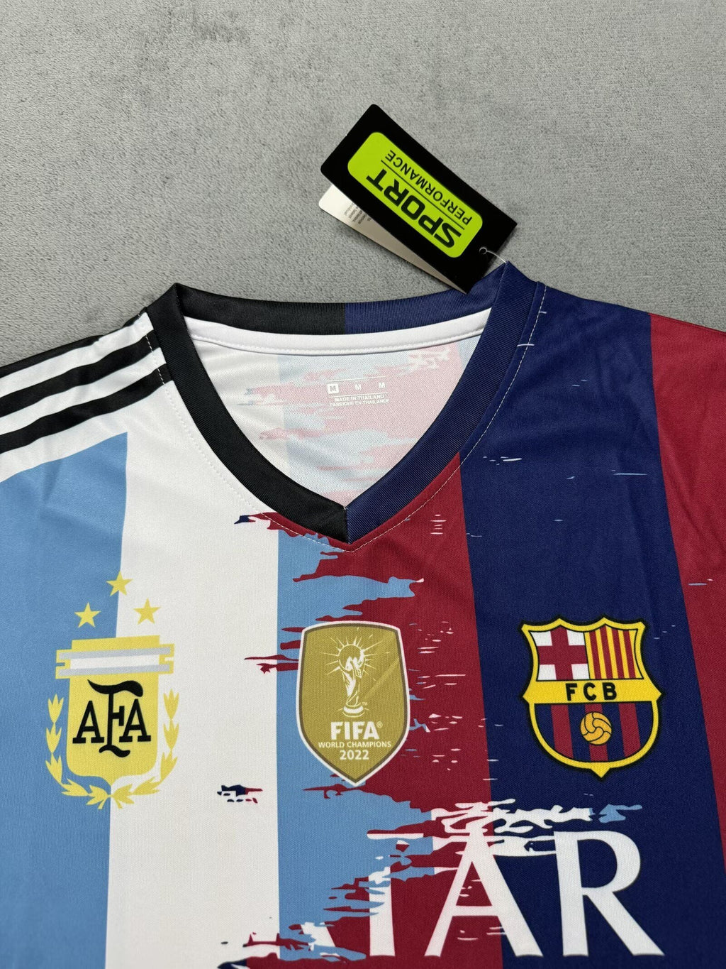 Lionel Messi Barcelone + Argentine Légende Maillot de Foot Spécial
