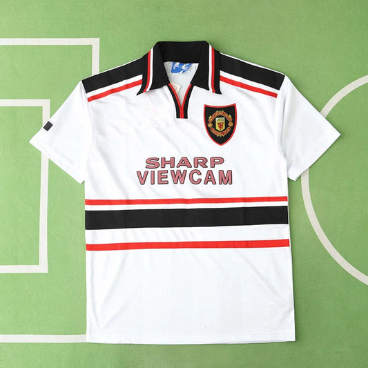 Manchester United F.C. Saison 1998 Auswärts Weiß Retro Trikot Fußballshirt