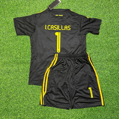 Iker Casillas Real Madrid 2011/2012 Goalkeeper Black Retro KIDS Football Jersey