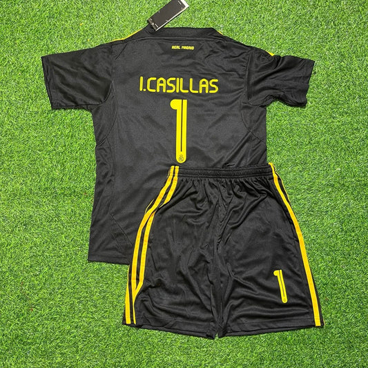 Iker Casillas Real Madrid 2011/2012 Torwart Schwarz Retro Kinder Fußballtrikot