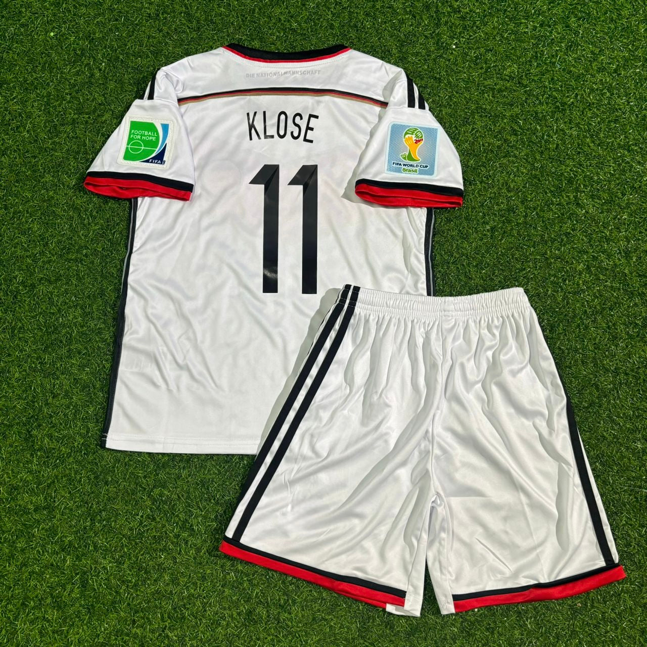Ensemble maillot de football rétro blanc Miroslav Klose Allemagne Coupe du Monde 2014 pour enfants