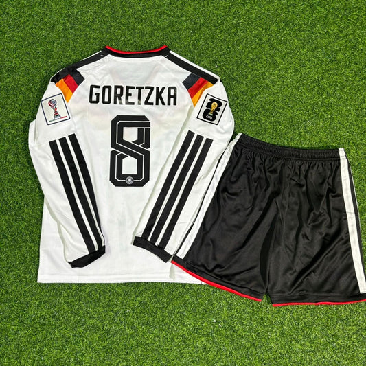 Leon Goretzka 8 - Deutschland 2026 Weltmeisterschaft Kinder Langarm Heimtrikot-Set