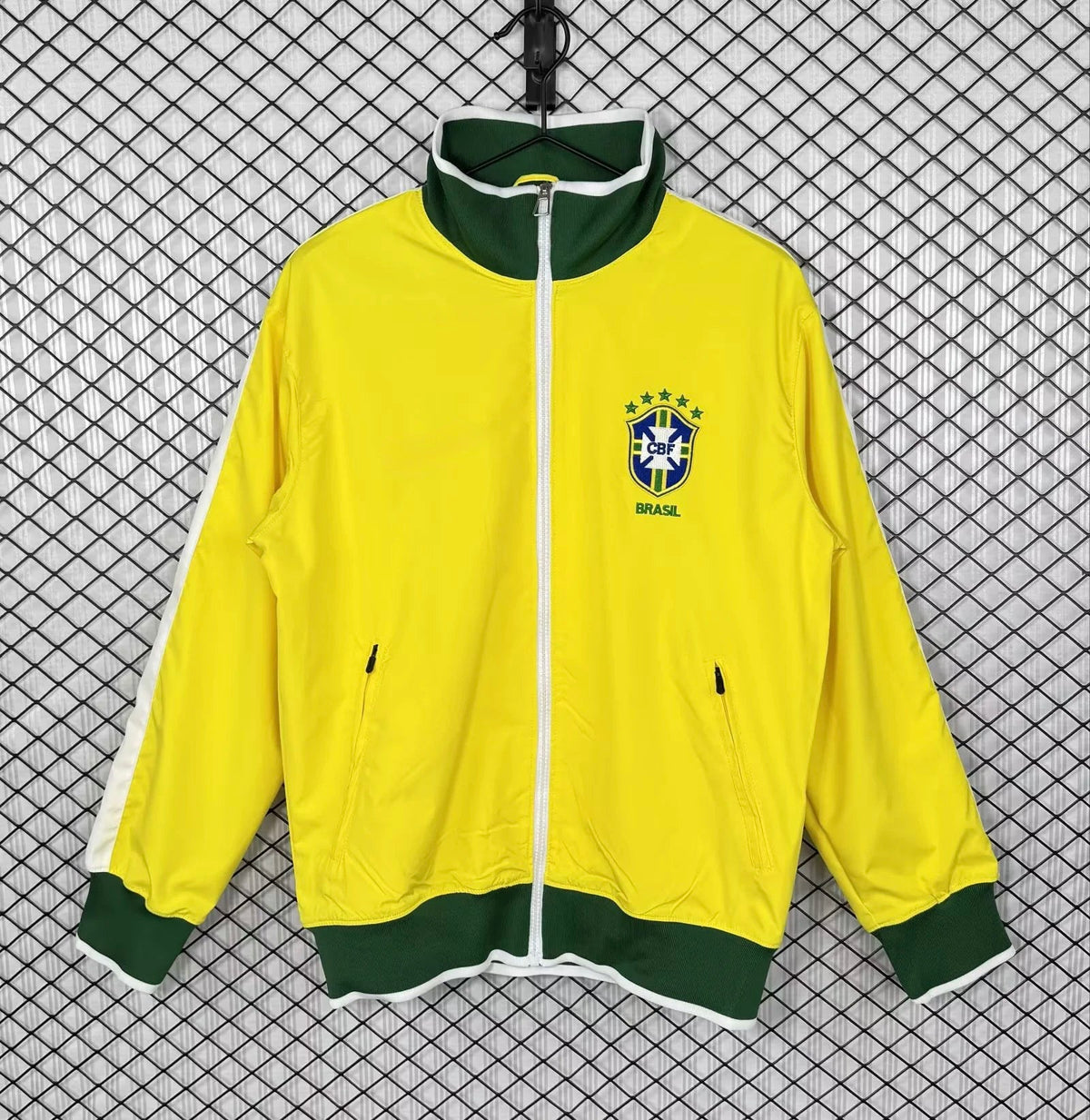 Brazil 2010/2011 Yellow Retro Windbreaker Jacket