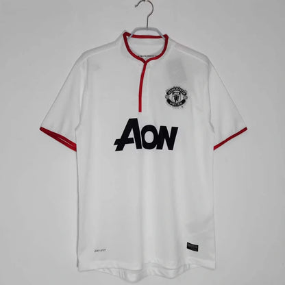 Manchester United  2012-2013  Weißes Auswärtstrikot Schwarze Retro-Fan-Version