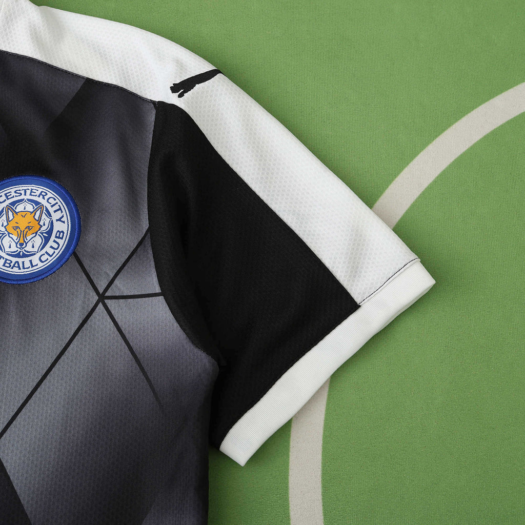 Leicester City 2015-2016 Season Away Retro Black Football Jersey Trikot Maillot