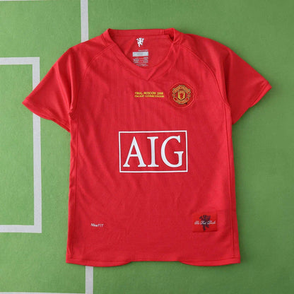 Manchester United 2007/08 Home Retro Kids Kit Trikot